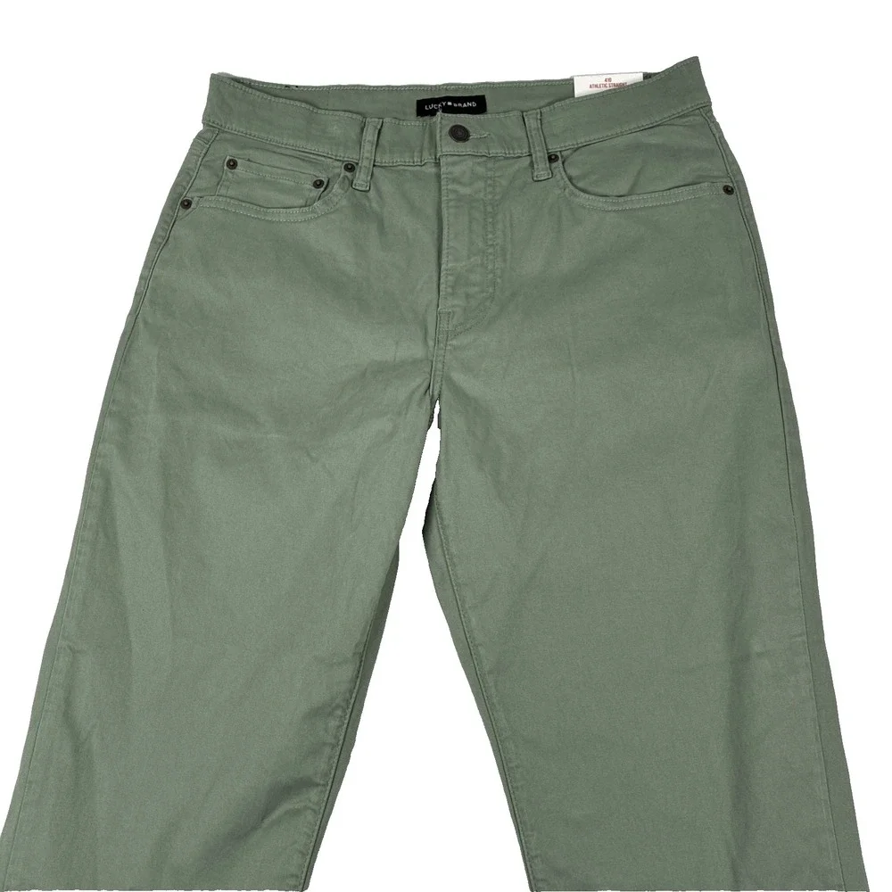NWT Lucky Brand Men's 410 Athletic Straight Pants Desert Sage Size 32x30 Green